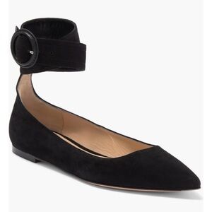 New Gianvito Rossi ankle strap pointed toe flat size 37EU